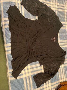 Torrid Lace Sleeve Peplum Top